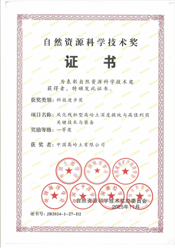 喜报！公司荣获2024年度自然资源科技进步奖一等奖！